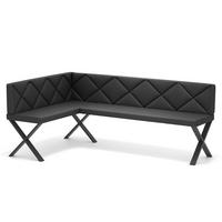ECKBANK links VERO X Kunstleder gesteppt, 128/168 cm Anthrazit - Anthrazit, Kunststoff/Textil (128/168cm) - Idohome