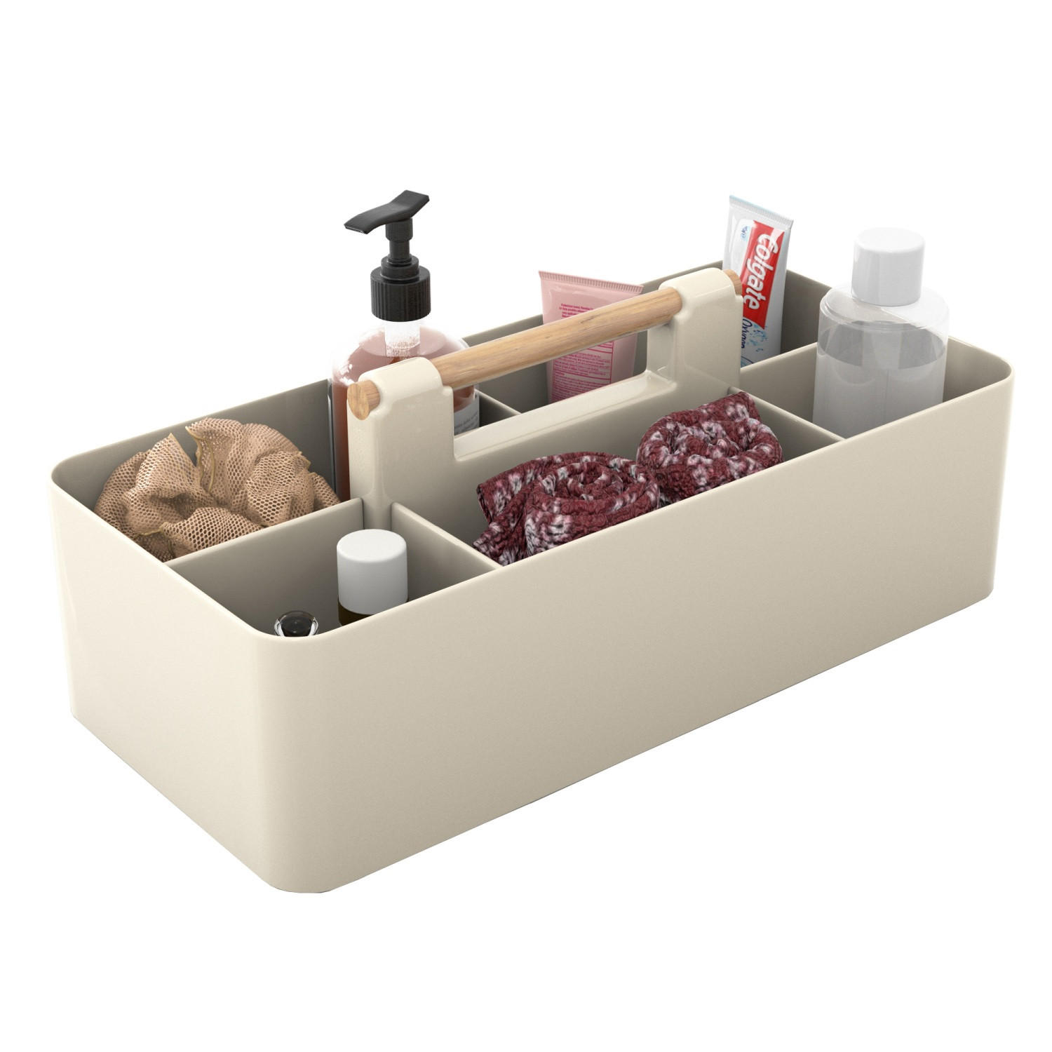 MAKE-UP-ORGANIZER 32/15.5/8 cm (Beige) - Grün, Kunststoff (15.5/8/32cm) - Intirilife