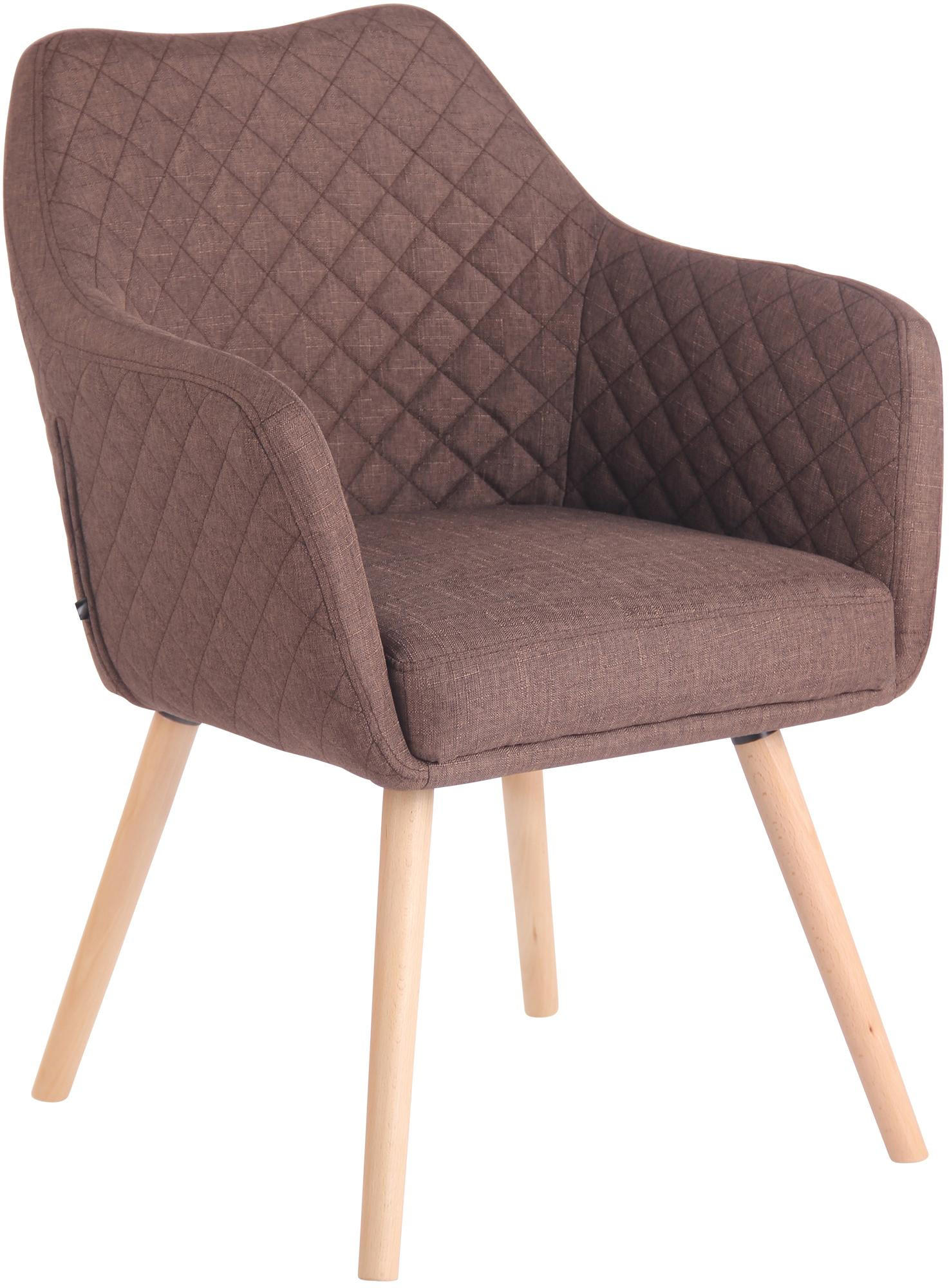 ESSZIMMERSTUHL Stoff Braun - Eukalyptusholzfarben/Braun, Holz/Textil (63/84/61cm) - CLP