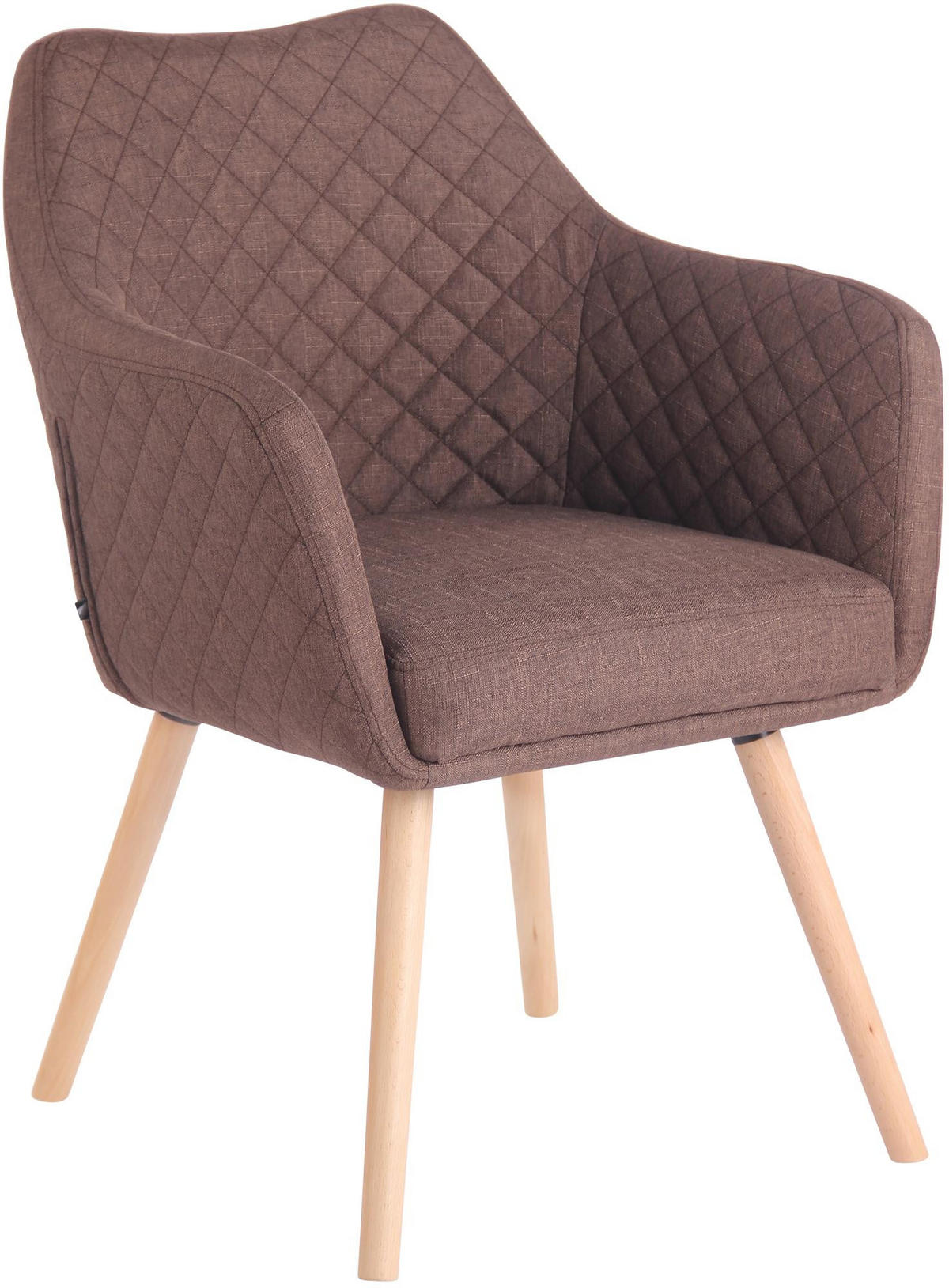 ESSZIMMERSTUHL Stoff Braun - Eukalyptusholzfarben/Braun, Holz/Textil (63/84/61cm) - CLP