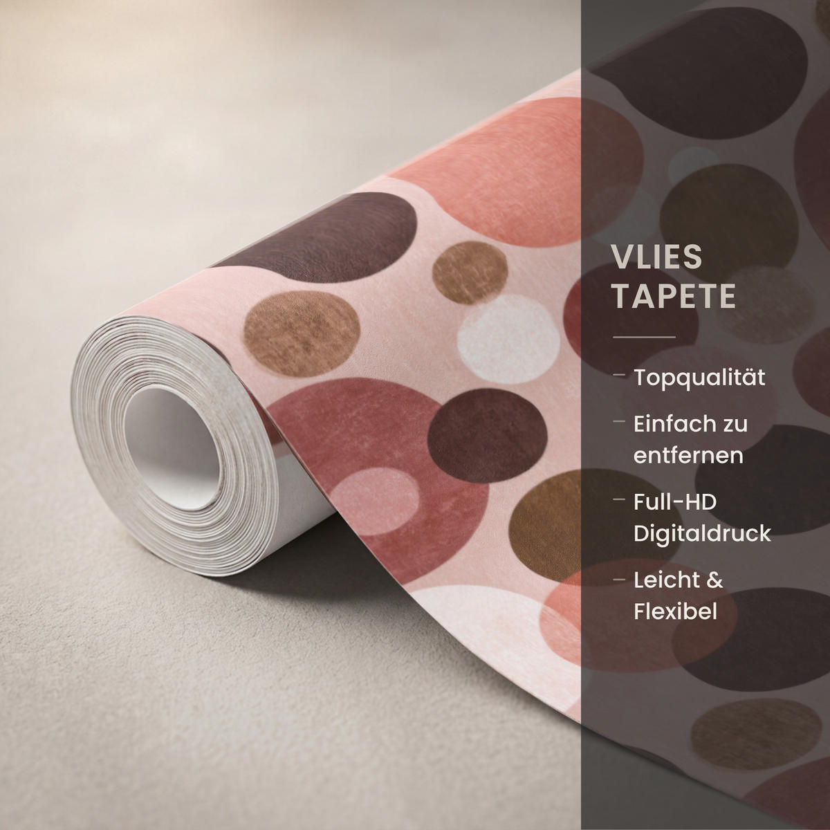 TAPETE - Kreise - Modern - Farbenfroh - 180x300 cm - Multicolor, Papier (180/300cm) - OnlyWow