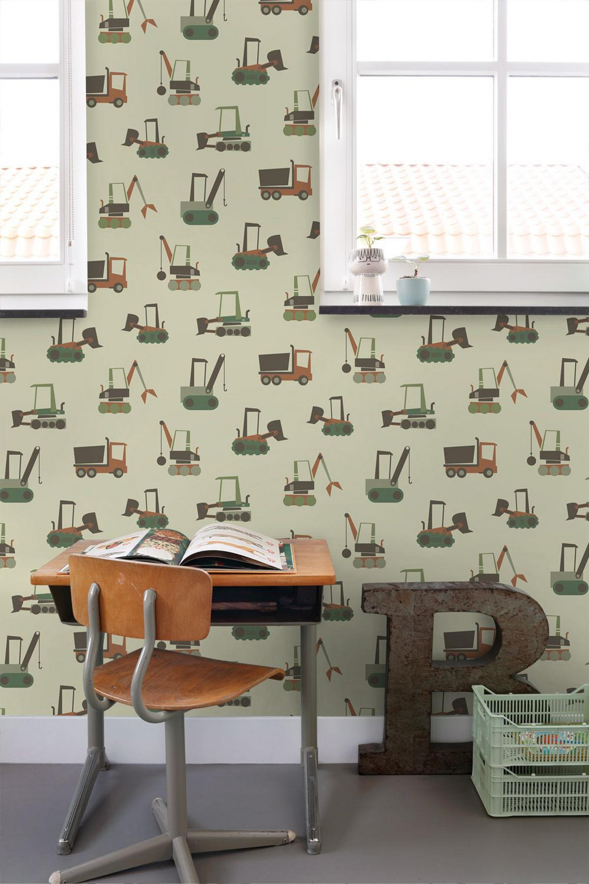 TAPETE Fahrzeuge 50 x 900 cm - Grün, Papier (50/0.1cm) - ESTAhome