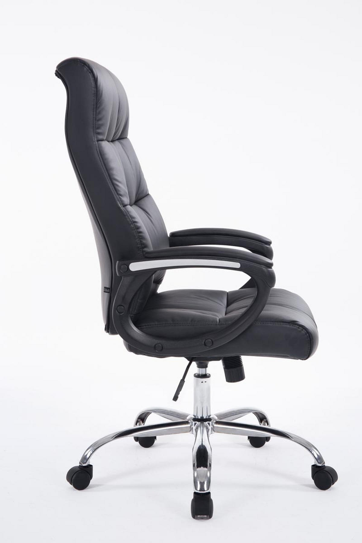 BÜROSTUHL Posan, Kunstleder Schwarz - Schwarz, Textil/Metall (63/126/71cm) - TPFLiving