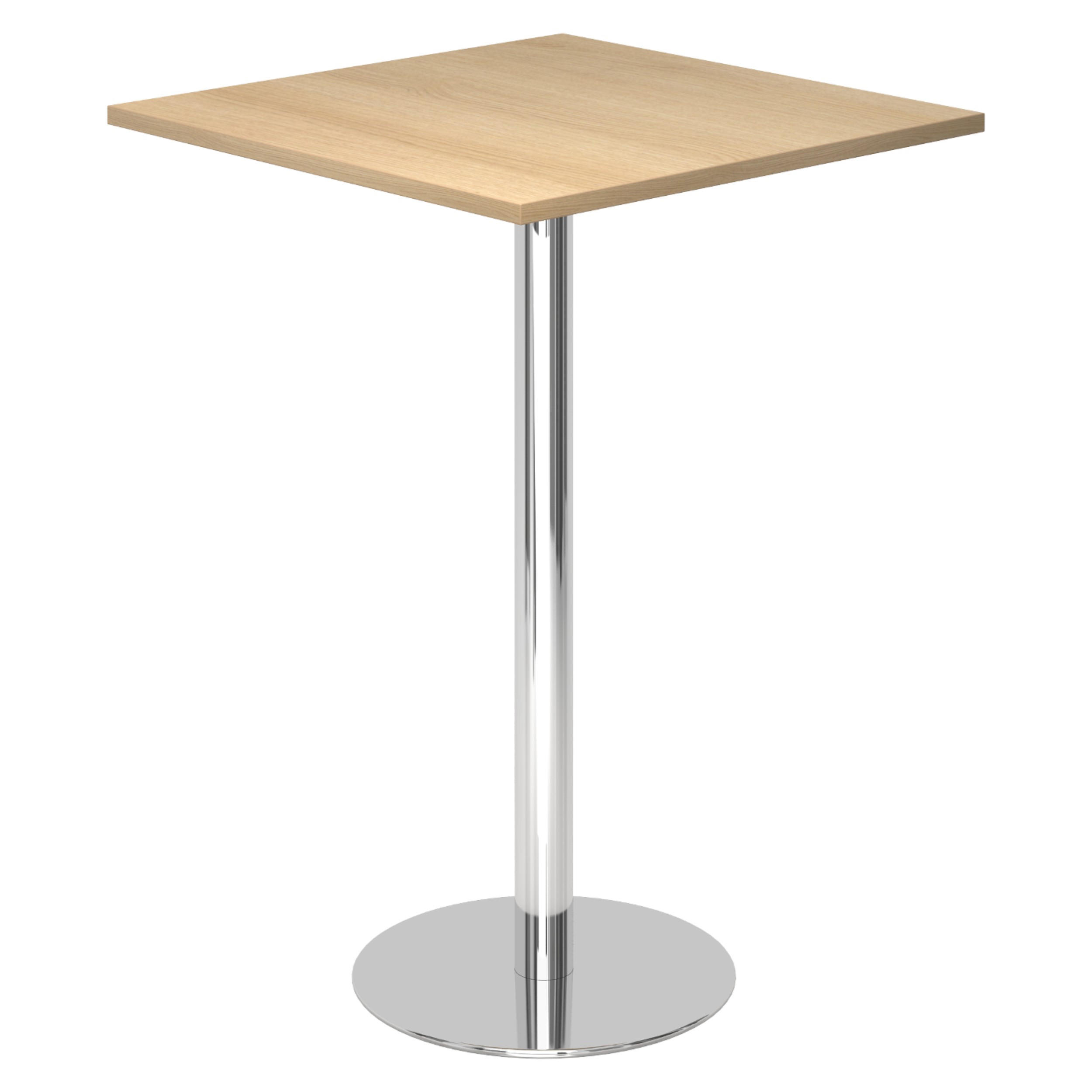 STEHTISCH eckig STH 80/80/111,6 cm in Eichefarben/Chrom - Chromfarben/Eichefarben, Holzwerkstoff (80/80/111.6cm) - bümö