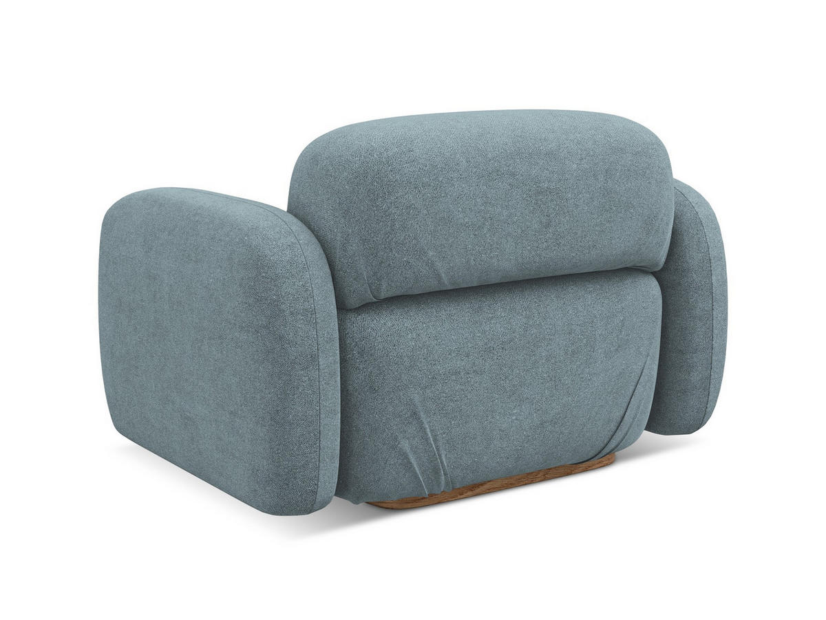 SESSEL Bouclé Stoff Blau - Blau/Blaugrau, Holz/Textil (110/73/95cm) - Makamii