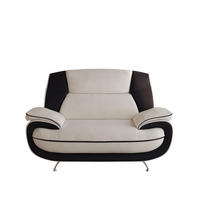 SESSEL, Stoff Soft, Weiß + Schwarz, Palermo - Weiß, Holz (128/89/87cm) - Kaiser Möbel