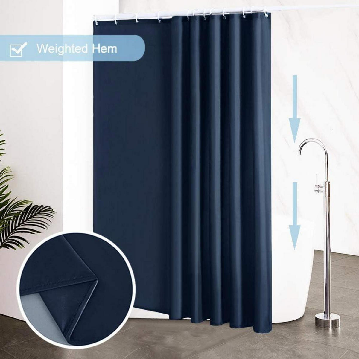DUSCHVORHANG Textil Dunkelblau 200 x 200 cm - Dunkelblau, Textil (200/200cm)