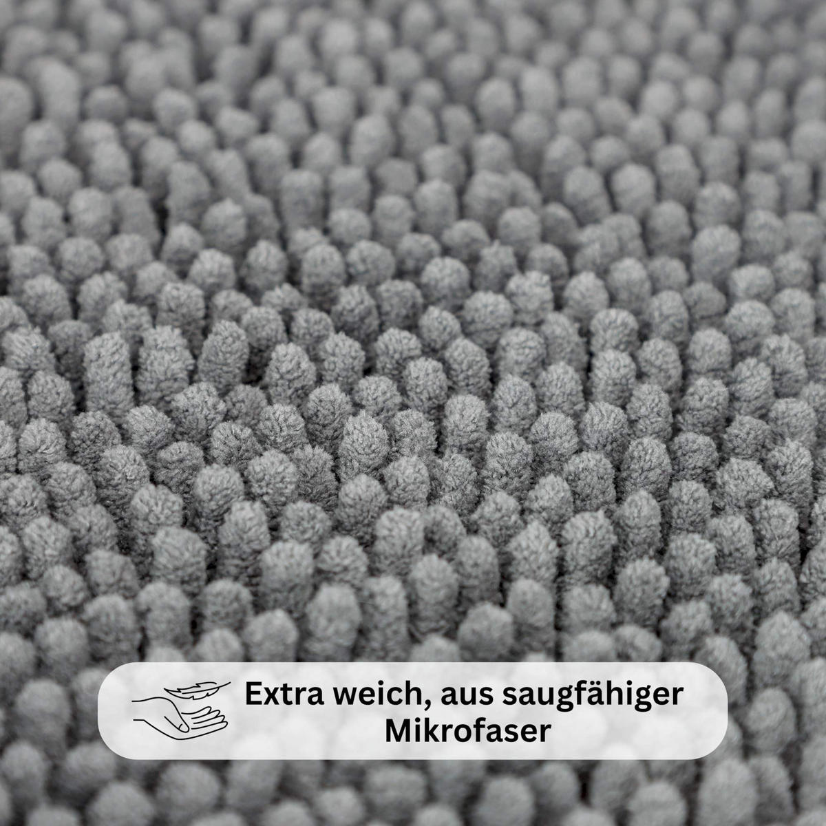 BADEMATTE MIT WC AUSCHNITT PARIS - Grau, Textil (45/45cm) - WohnDirect