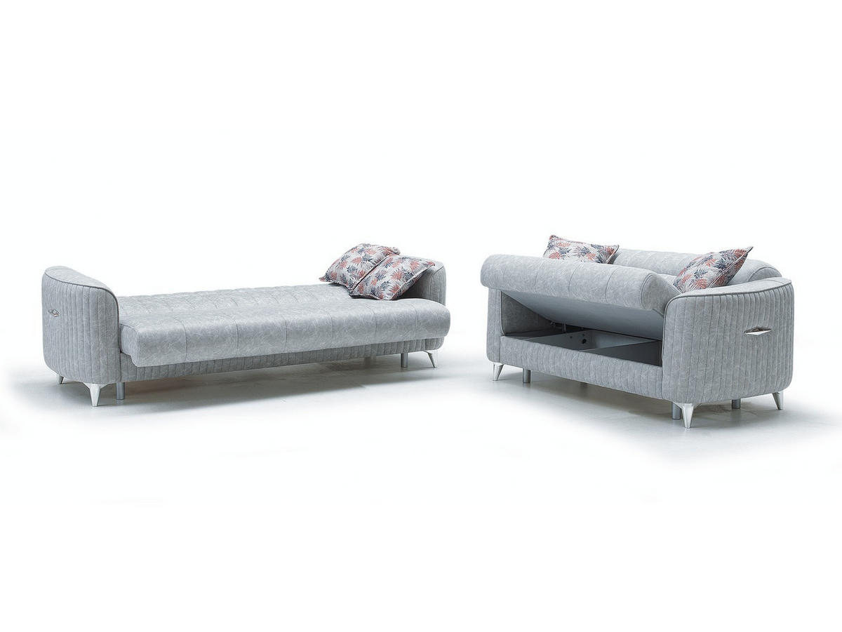 3-SITZER SOFA Salta Hellgrau - Hellgrau, Holzwerkstoff/Kunststoff (237/87/100cm)