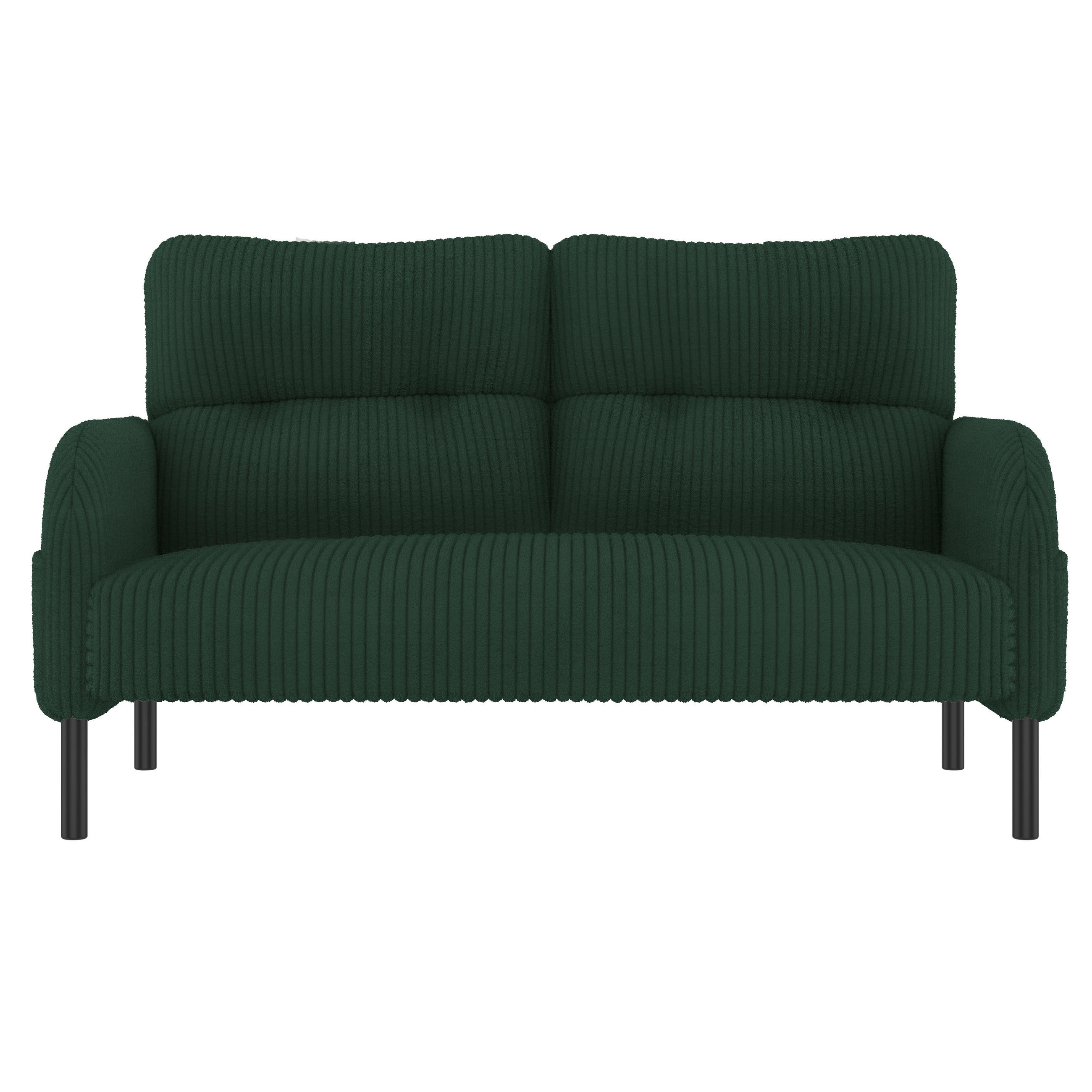 2-SITZER-SOFA Stoffcouch mit Seitentaschen,Cord,Grün - Grün, Textil (120/79/75cm) - LVHOM