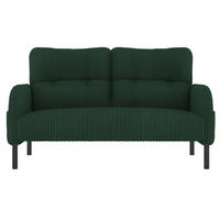 2-SITZER-SOFA Stoffcouch mit Seitentaschen,Cord,Grün - Grün, Textil (120/79/75cm) - LVHOM