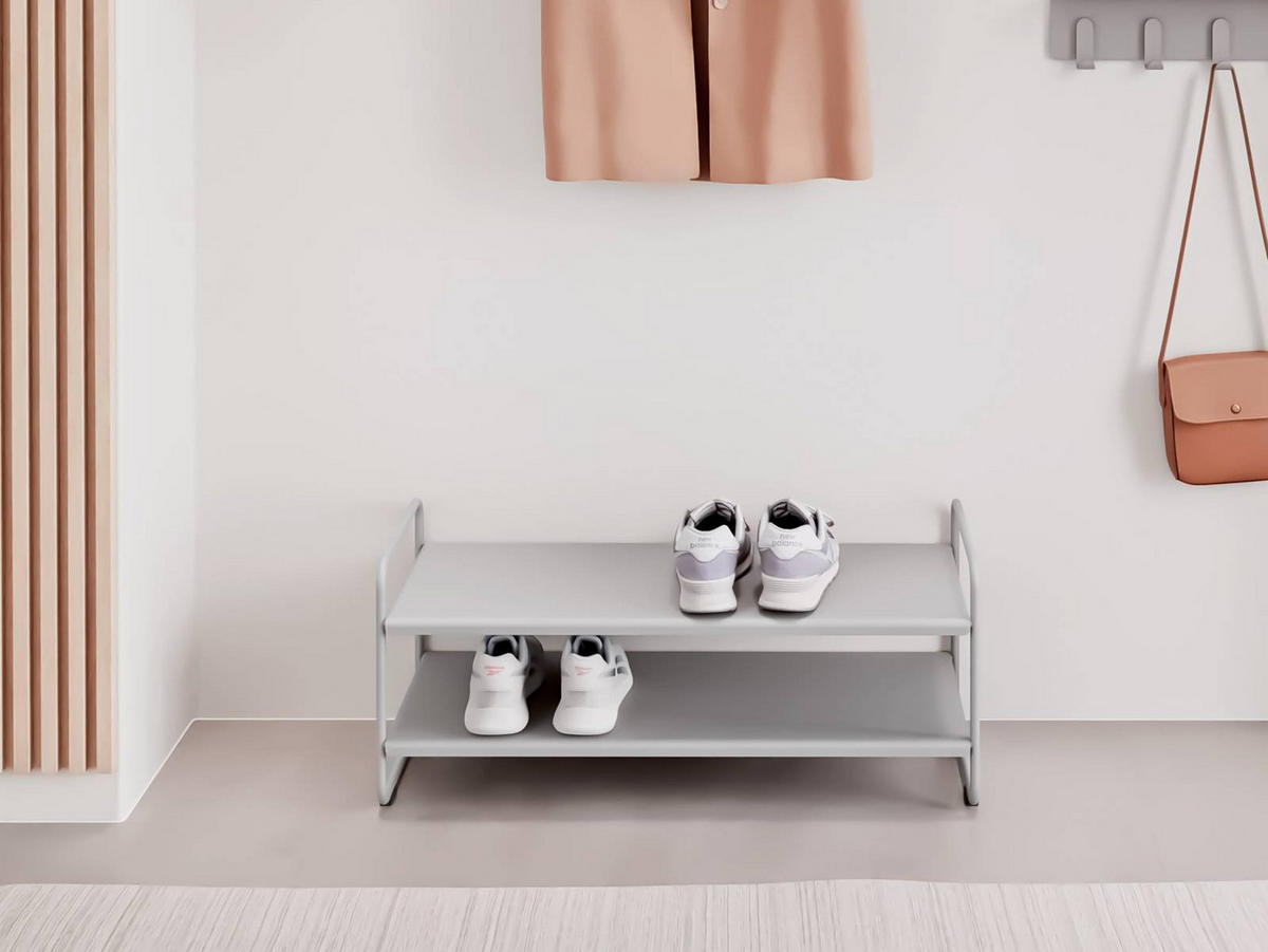 SCHUHREGAL A-Collection grau schmal 33/80/33 cm - Grau, Metall (80/33/33cm) - Zone Denmark