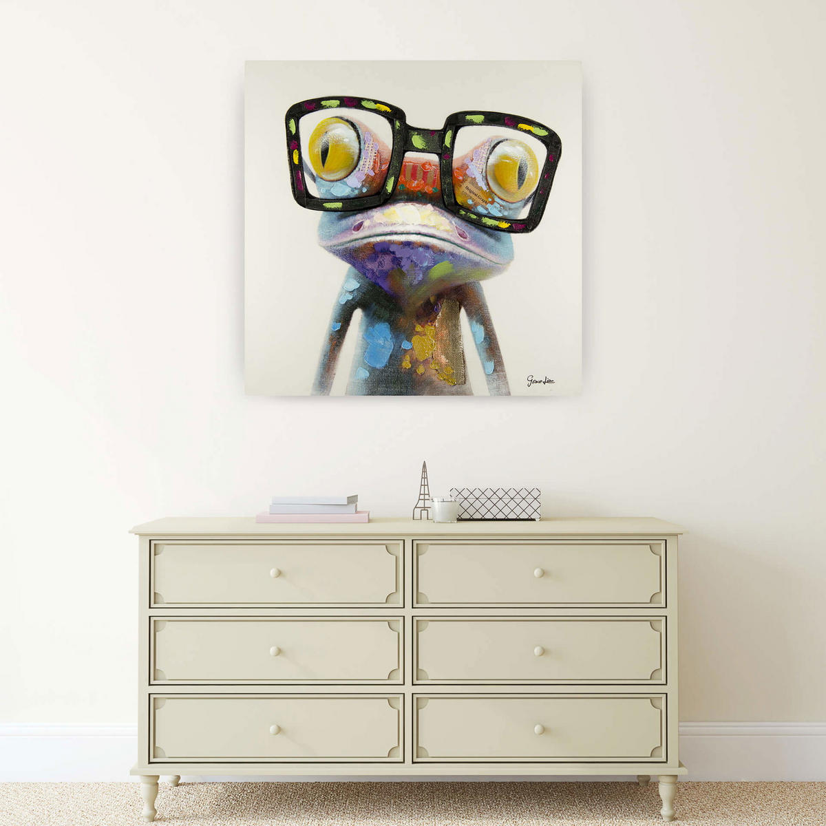 ÖLGEMÄLDE 80/80 cm - Multicolor, Holz/Textil (1.6/80cm) - KUNSTLOFT