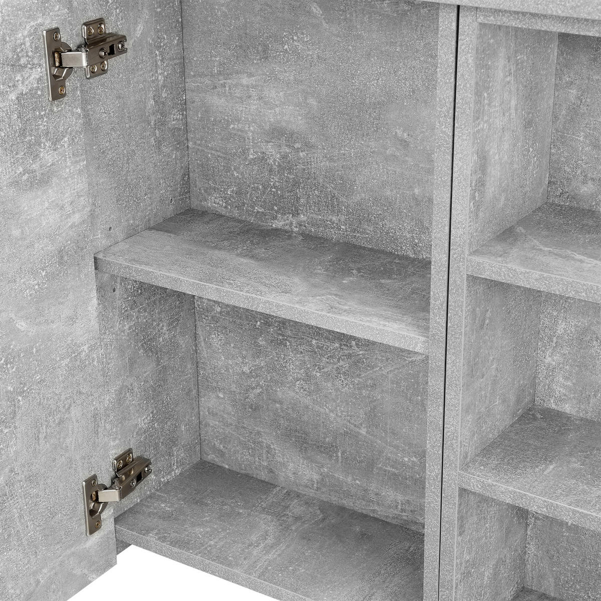 SPIEGELSCHRANK Harstad - Grau, Holzwerkstoff (80/64/20cm) - [en.casa]