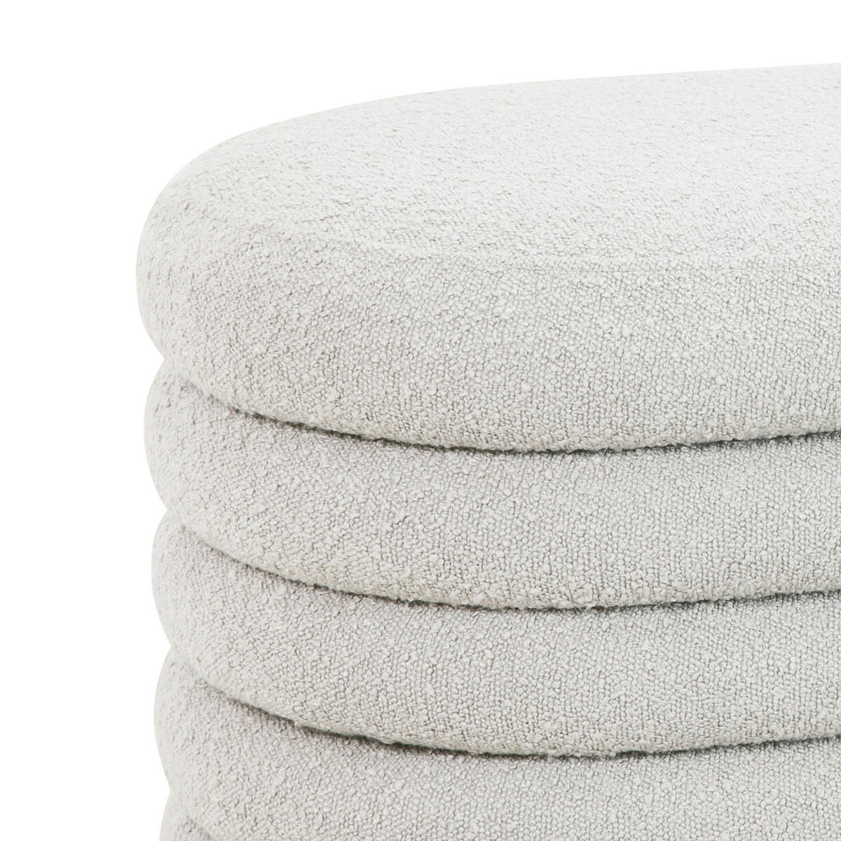 HOCKER BLOSSOM mit Aufbewahrung Boucle Weiß - Weiß, Textil (45/42/60cm) - SVITA