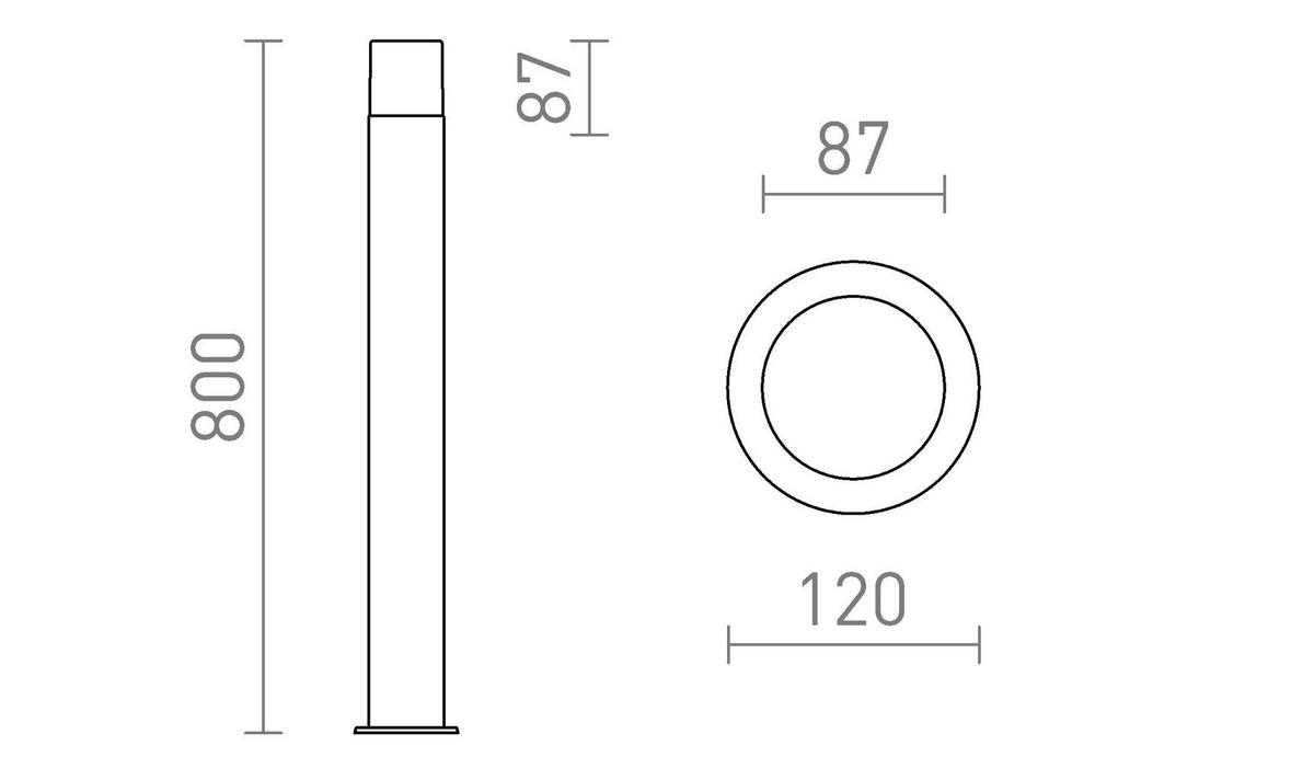 AUSSENLEUCHTE BONNIE 80 Anthrazitgrau 11 W IP44 - Grau, Metall (15/15/30cm) - Rendl