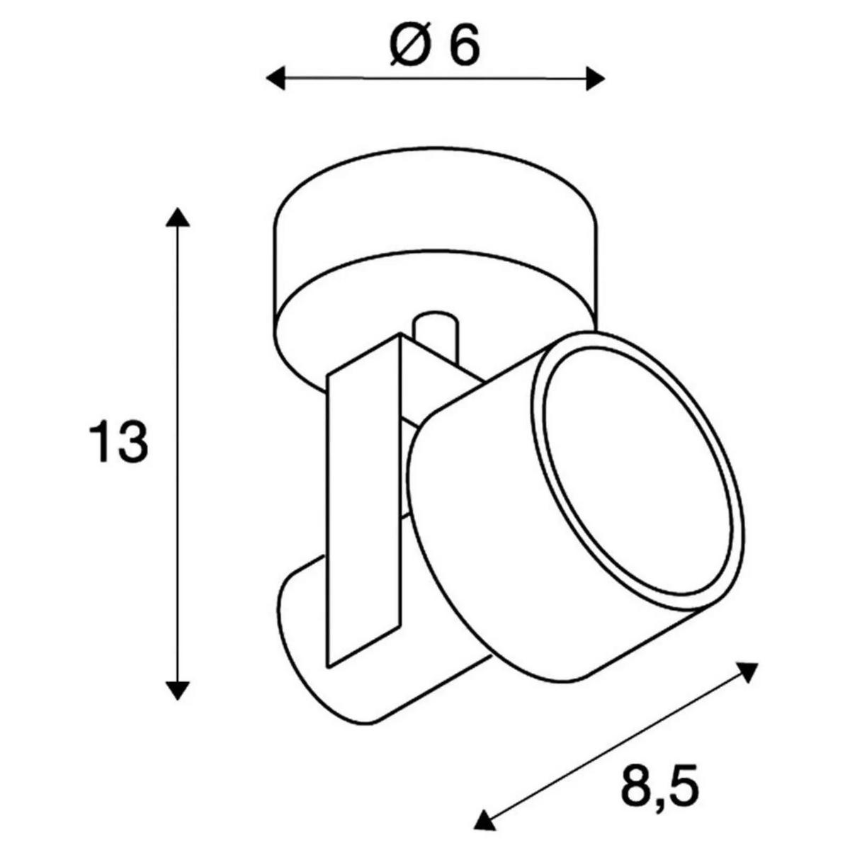 DECKENSTRAHLER Inda - Alufarben, Metall (3/3/13cm) - SLV