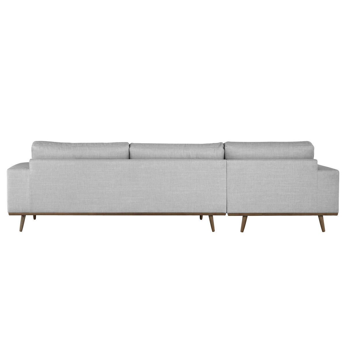 ECKSOFA mit Ottomane - Eichefarben/Hellgrau, Eichenholz/Textil (287/219cm) - home24