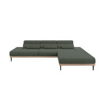 ELEKTRISCHES ECKSOFA Rechts MONA 316x205x85 Grün Velours - Grün, Holzwerkstoff/Textil (316/205cm) - ALTDECOR