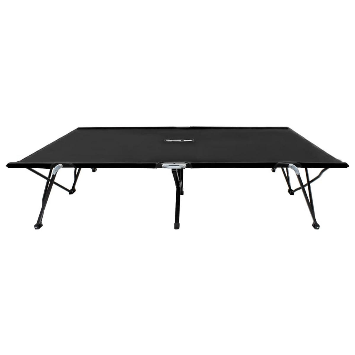 DOPPELLIEGE Klappbar Schwarz Stahl - Schwarz, Textil (125/40/193cm) - furnicato