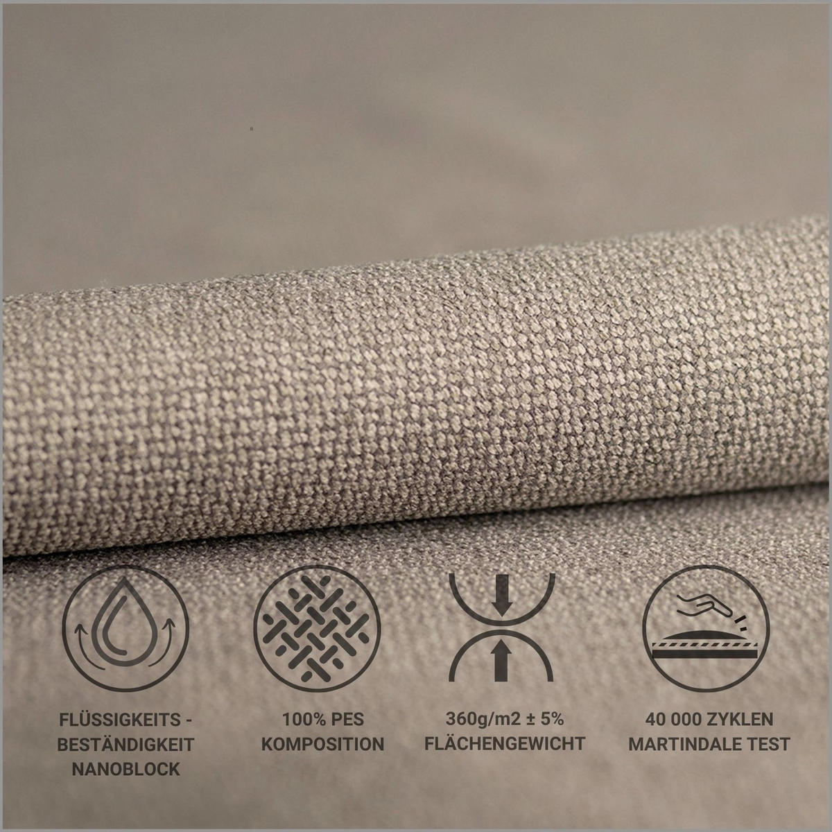 POLSTERBETT Livy Dunkelbeige 160/200 cm im Webstoff - Beige/Naturfarben, Holz/Holzwerkstoff (160/200cm) - Maison de Reve
