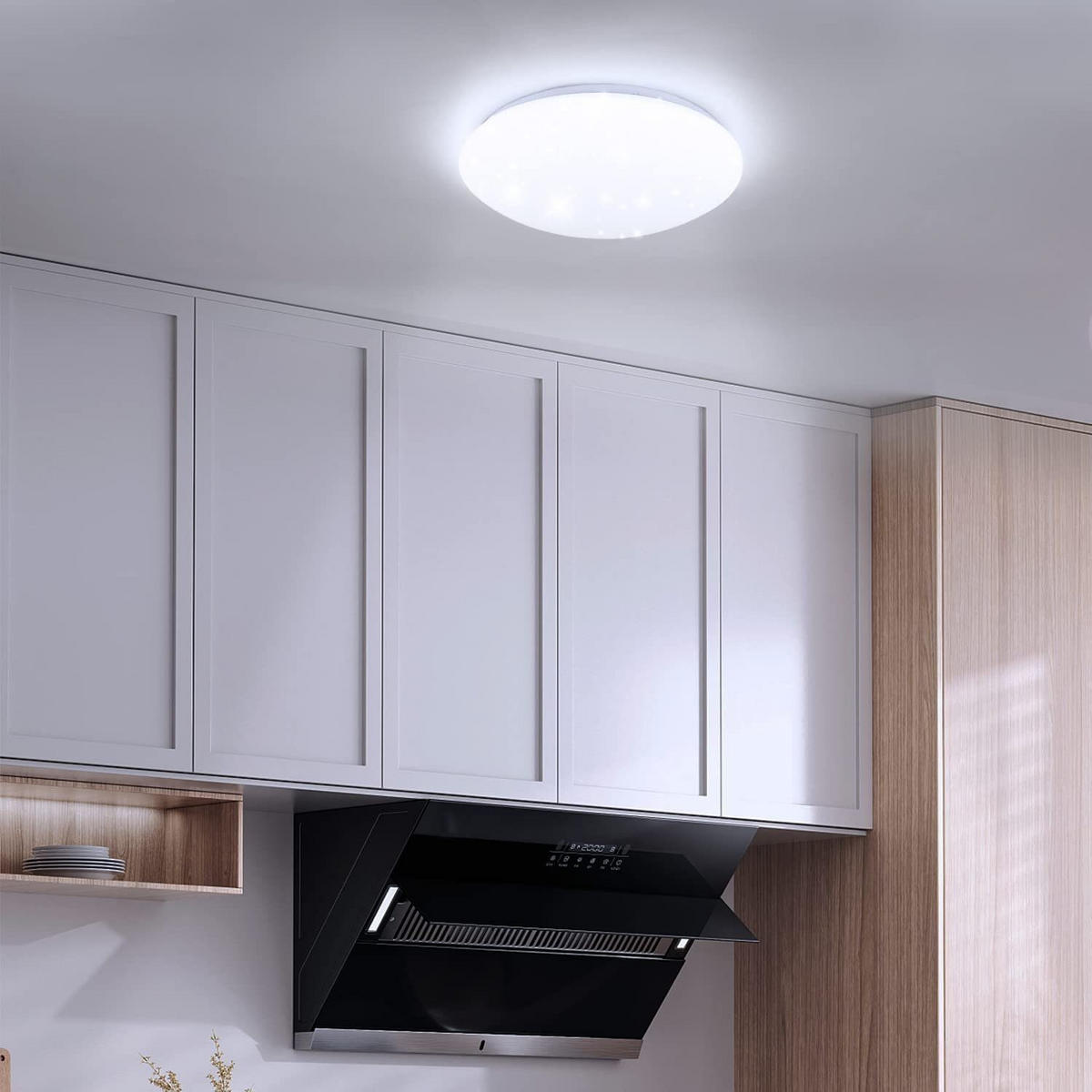 LED-DECKENLEUCHTE Stefan 29/29/8 cm - Weiß, Kunststoff (29/29/8cm) - Nettlife