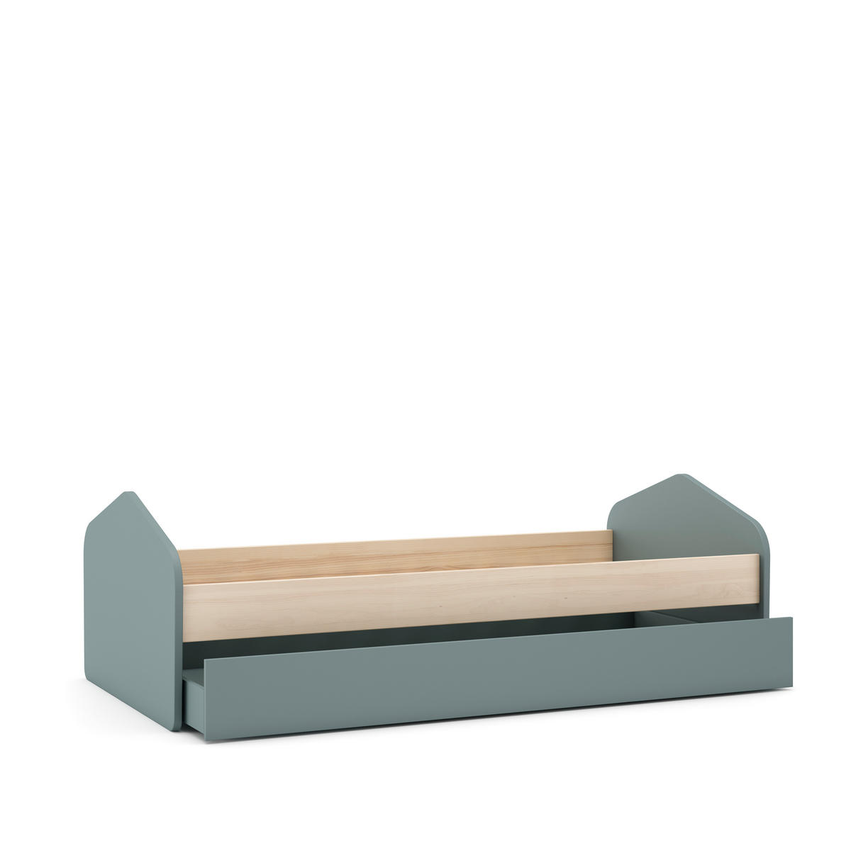 BETT 90x200 cm mit Schublade Bett 90x190 cm - LÉONIE - Grün, Holz (190/90cm) - Calicosy