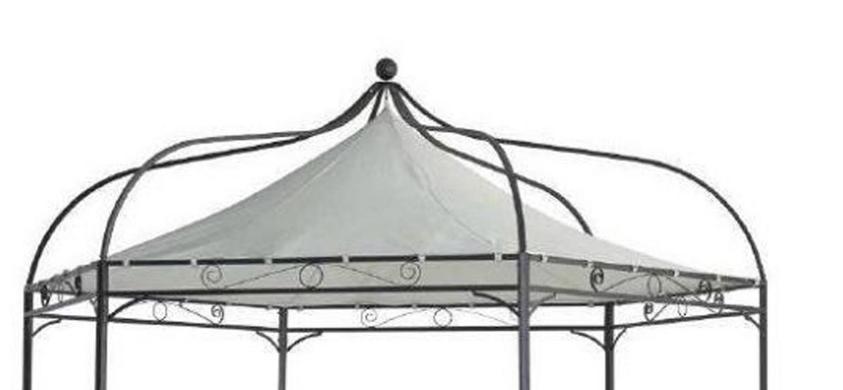 PAVILLON Mondura, Gartenpavillon, 3,2 Meter, 6-eckig, Stahl schwarz, Plane PVC-beschichtet, écru - Naturfarben, Kunststoff (320/300/320cm) - TPFGarden