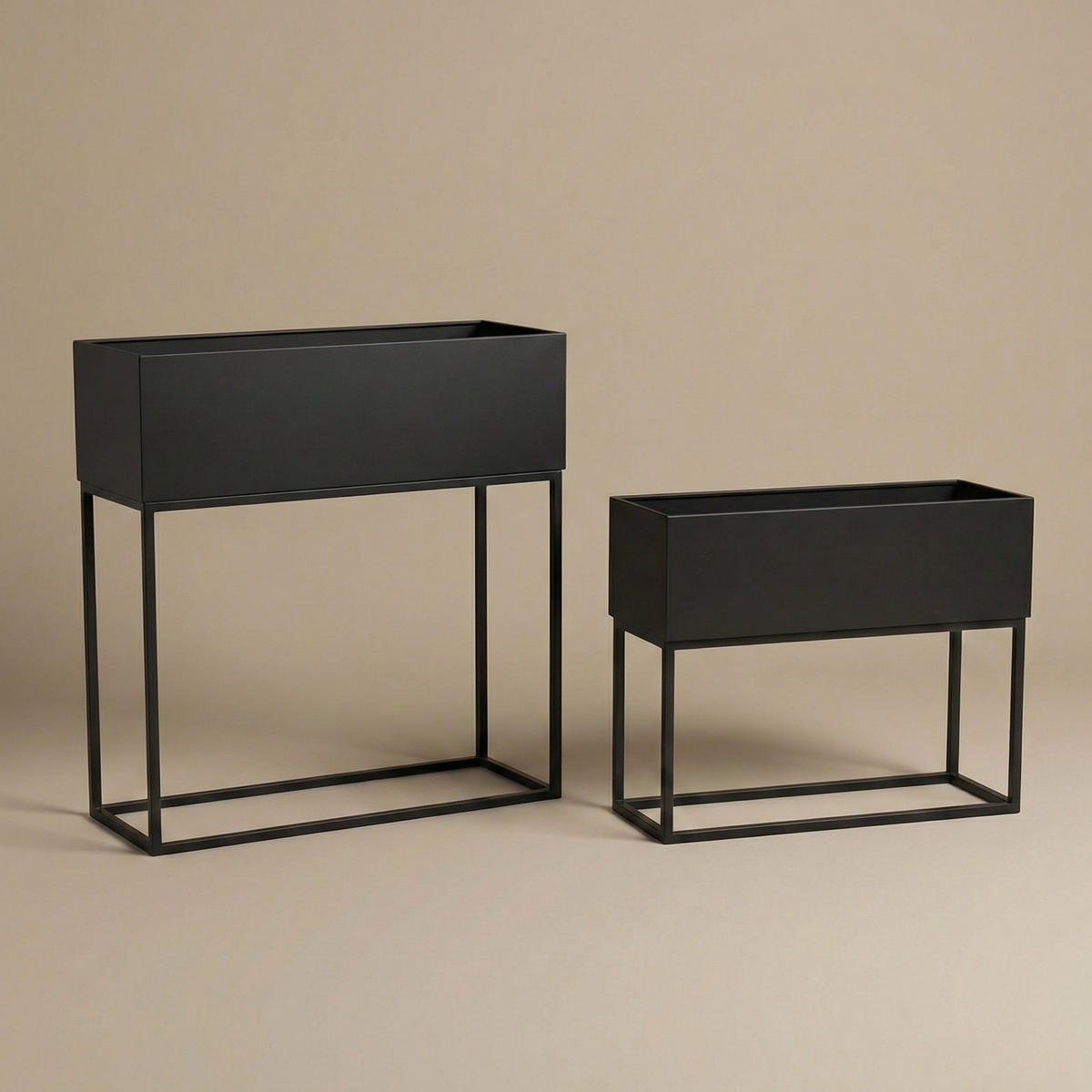 BLUMENSTÄNDER Tino Metall 2er-Set - Schwarz, Metall (46/17.5/51cm)