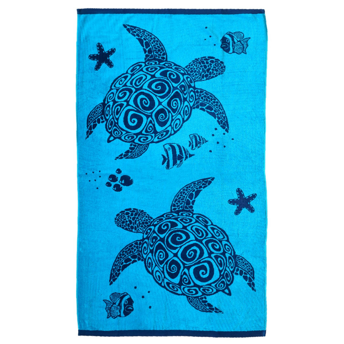 STRANDTUCH Frottee Velours Jacquard Osa 90x170 400g/m² - Blau, Textil (90/170cm) - LE COMPTOIR DE LA PLAGE