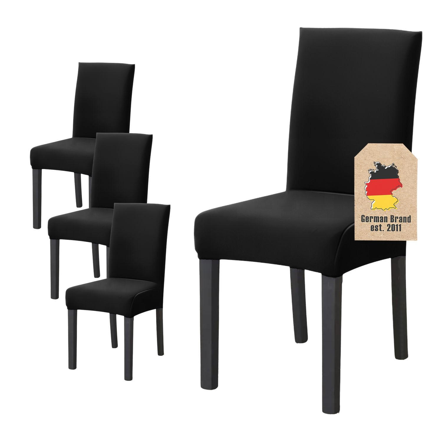 STUHLHUSSE (4-tlg. Set) - Schwarz, Kunststoff (1/38cm)