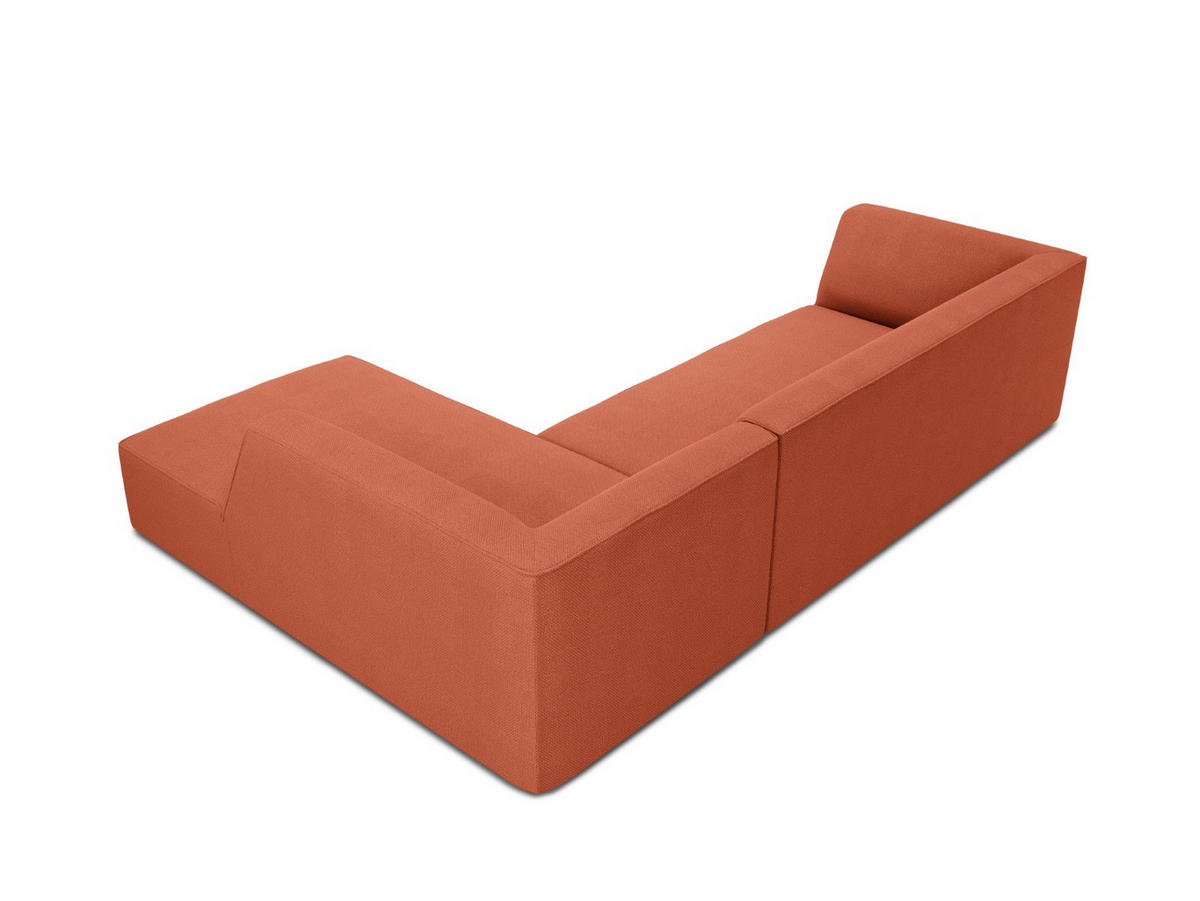 ECKSOFA rechts Ruby aus strukturiertem Stoff koralle 4 Sitzplätze - Koralle, Textil (180/273cm) - Micadoni