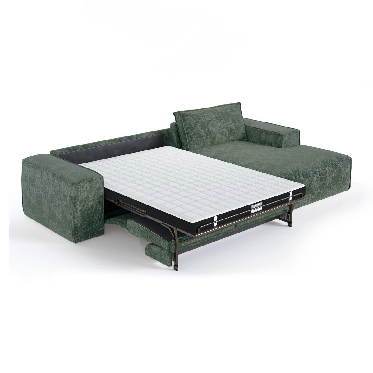 ECKSOFA rechtwinklig JUNE Geprägter Samt Smaragdgrün 320cm - Smaragdgrün/Grün, Textil (320/165cm) - Premium Interiors