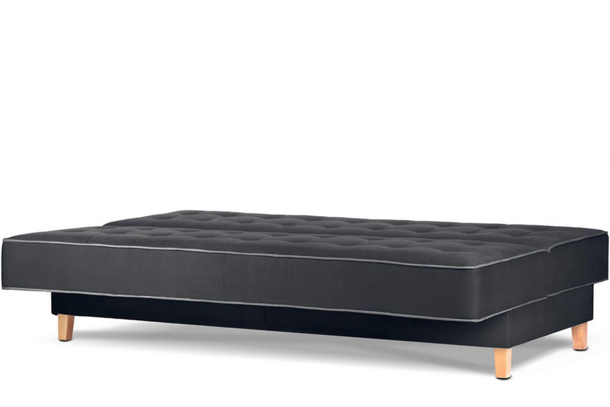 3-SITZER-SCHLAFSOFA DOZER Velours, schwarz/grau - Schwarz/Grau, Textil (197/94/93cm) - KONSIMO®