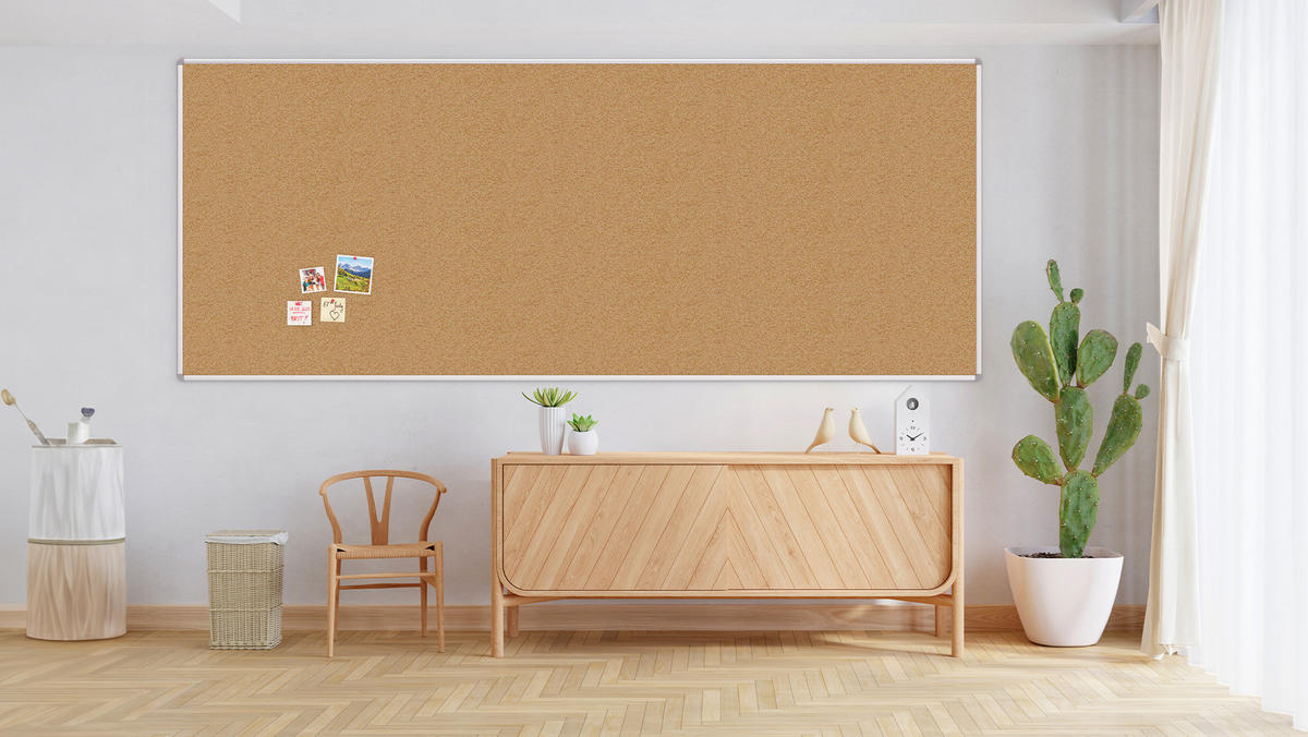 PINNWAND mit Alurahmen 300x120cm - Braun, Metall (300/120/1.6cm) - ALLboards