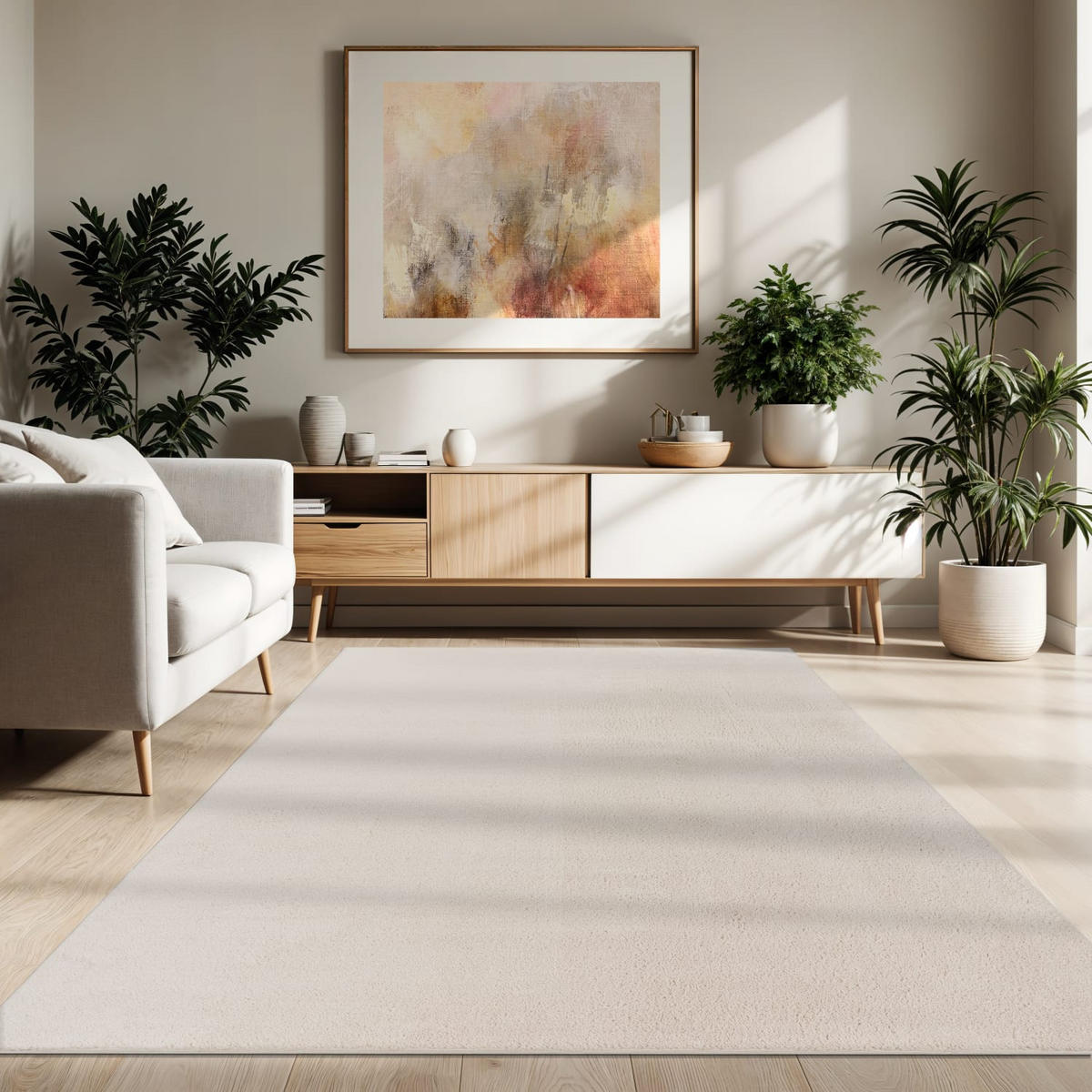 KURZFLORTEPPICH 140/200 cm Cadiz 630 - Creme, Kunststoff (140/200cm) - Paco Home