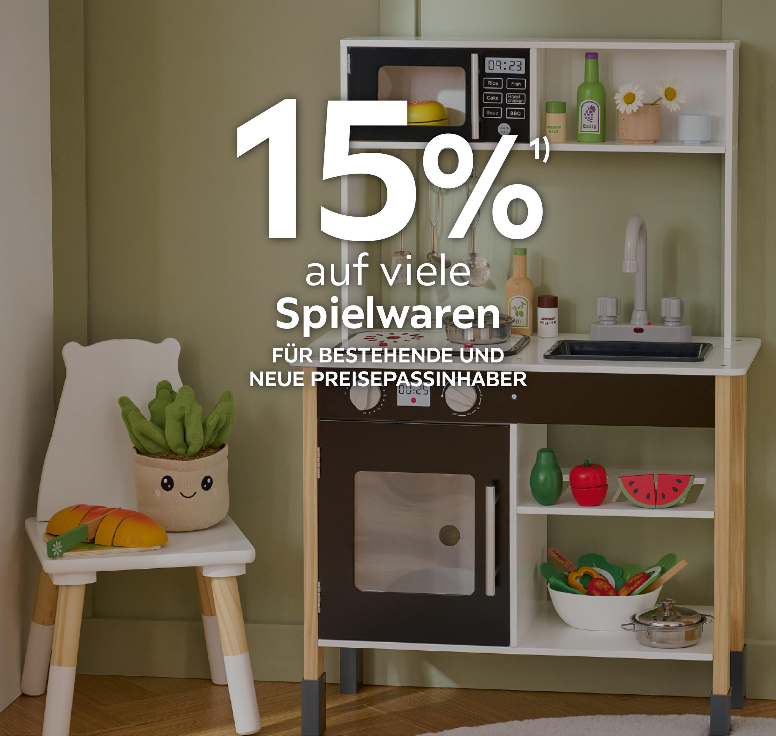 15% auf viele Spielwaren; Für bestehende und neue Preisepassinhaber