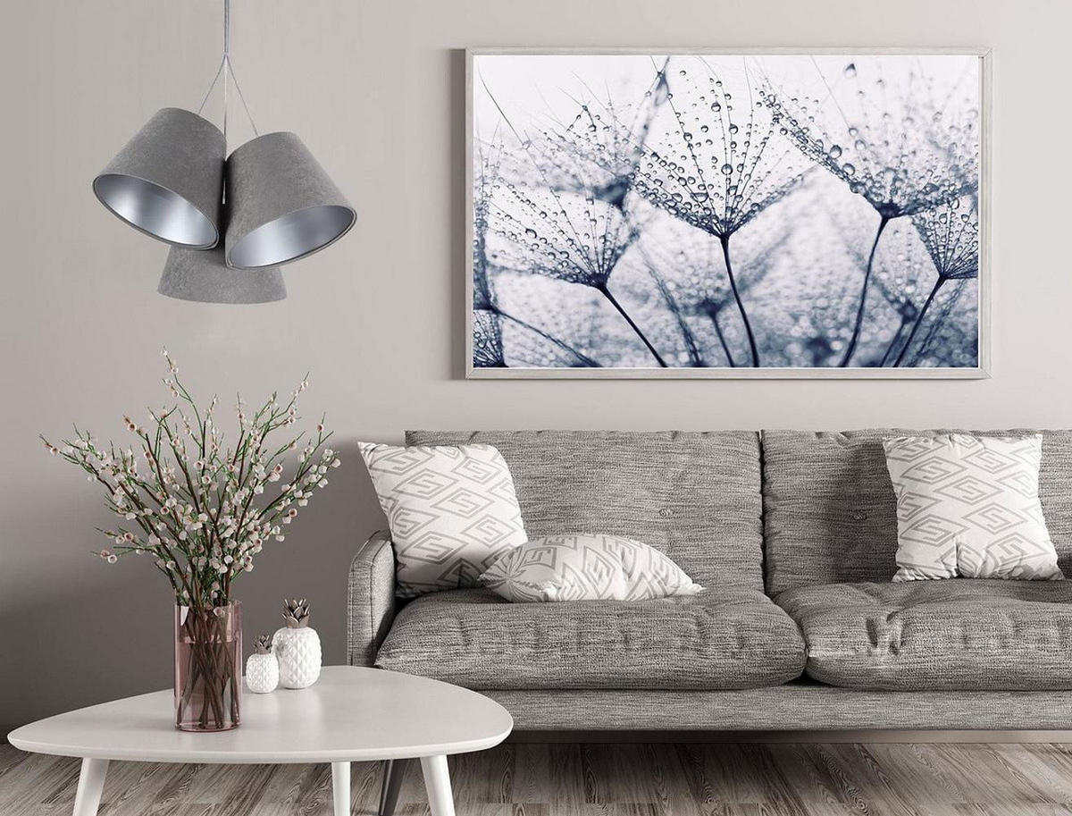 HÄNGELEUCHTE Grau 26/19 cm - Silberfarben, Kunststoff (26/0.8/19cm) - ONZENO
