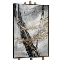 GEMÄLDE Goldener Strich Schattenfugenrahmen Schwarz 120x80 cm - Schwarz, Holz (120/80cm) - YS-art gallery