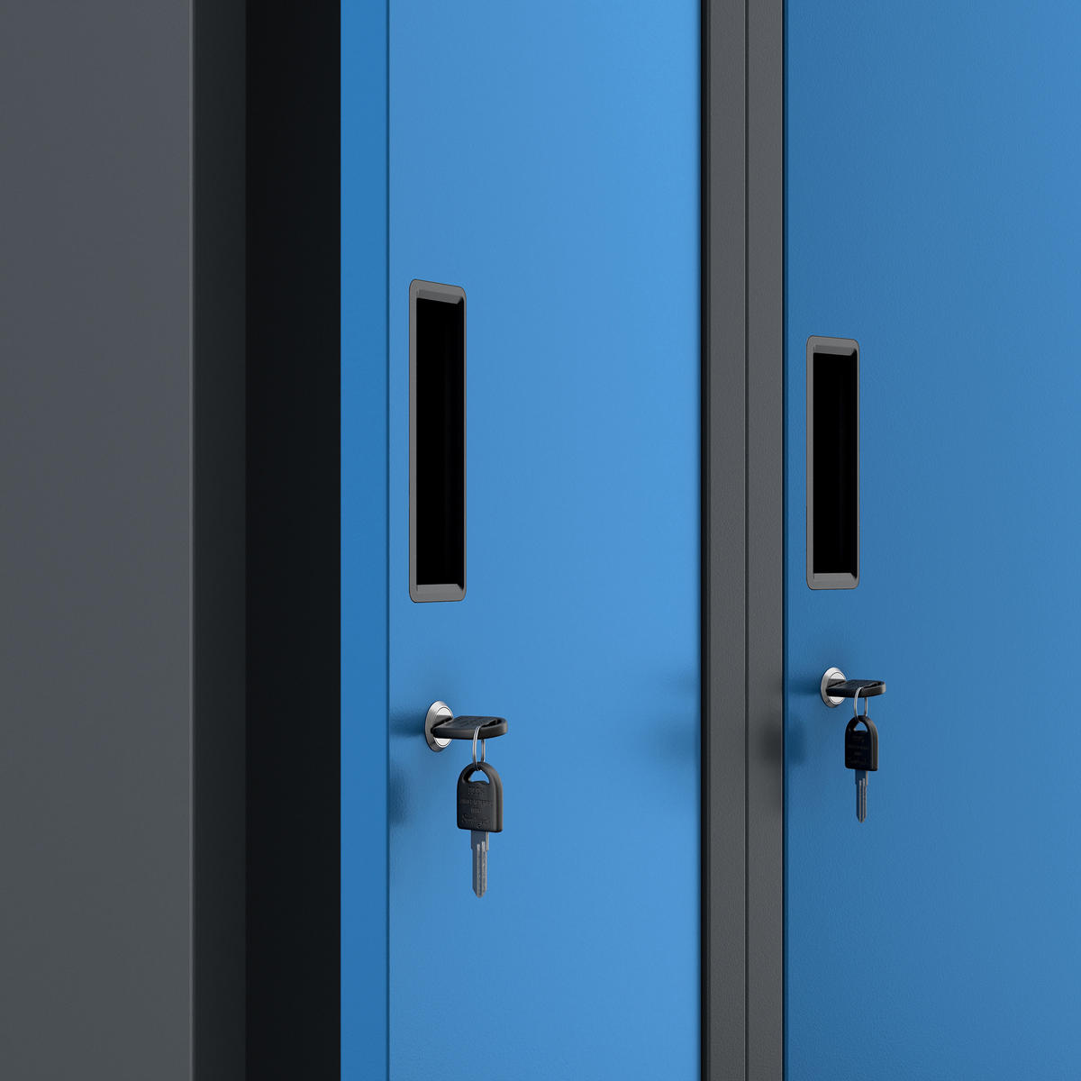 ZWEIFACH-PERSONALSCHRANK KACPER II 180x60x50 cm - Blau/Anthrazit, Metall (60/180/50cm) - Jan Nowak
