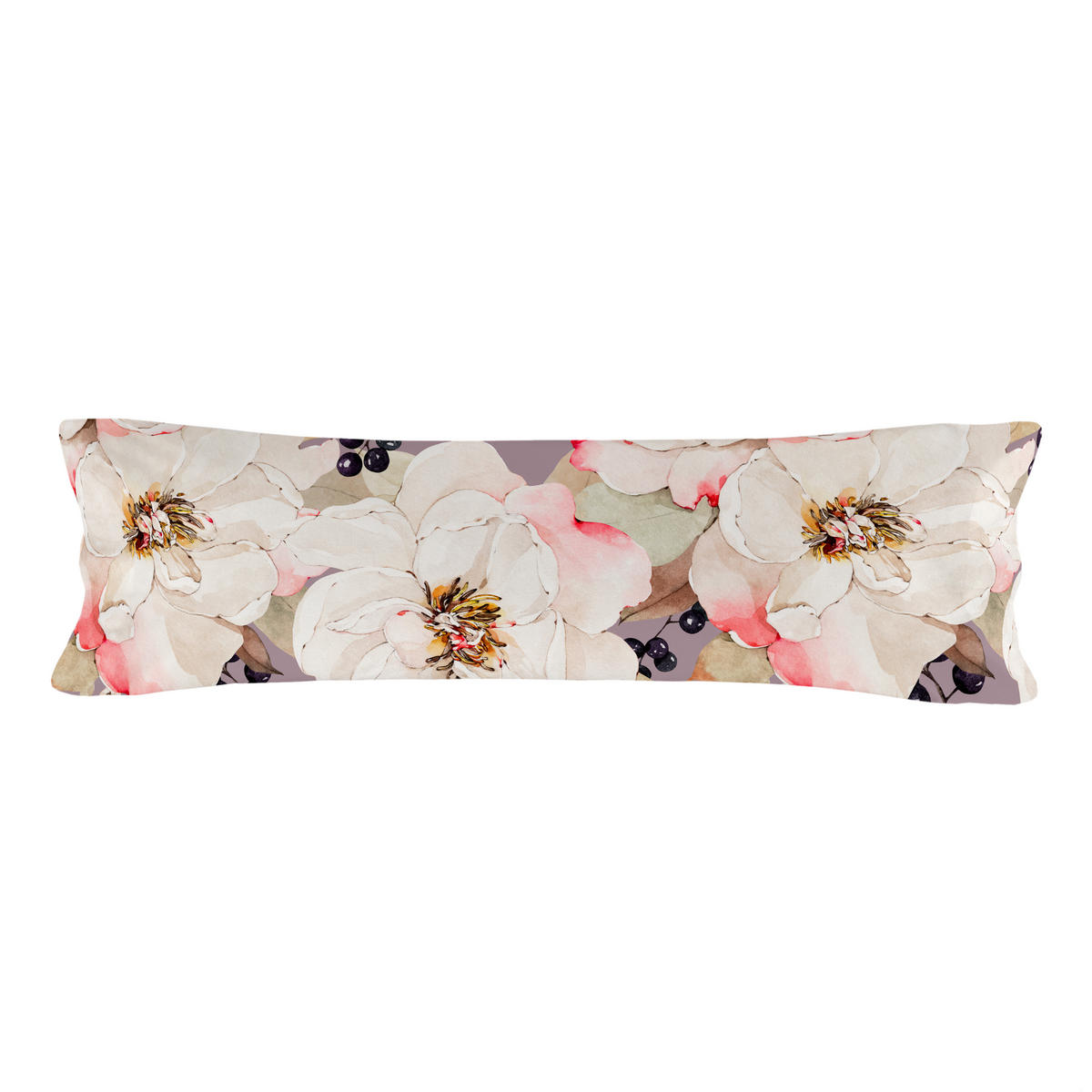 KISSENBEZUG white peonies 45x125 cm mehrfarbig - Multicolor, Textil (45/125cm) - Happy Friday