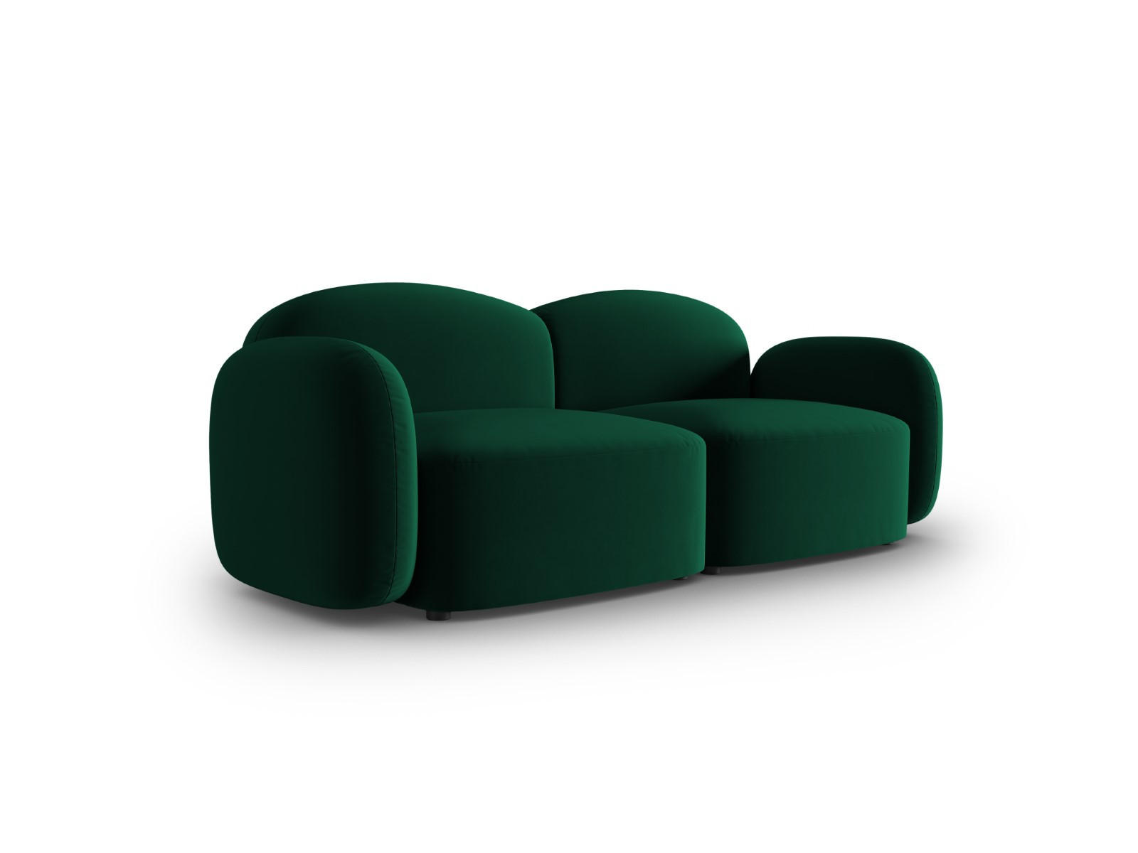 SOFA Blair aus Samt flaschengrün 2 Sitzplätze - Dunkelgrün, Textil (87/80/194cm) - Micadoni