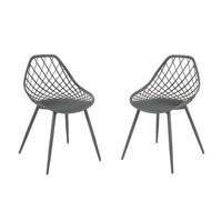 GARTENSTUHL - 54.5cm x 49cm - Polypropylen - anthrazitgrau - MALAGA - Anthrazit, Metall - Vente-Unique