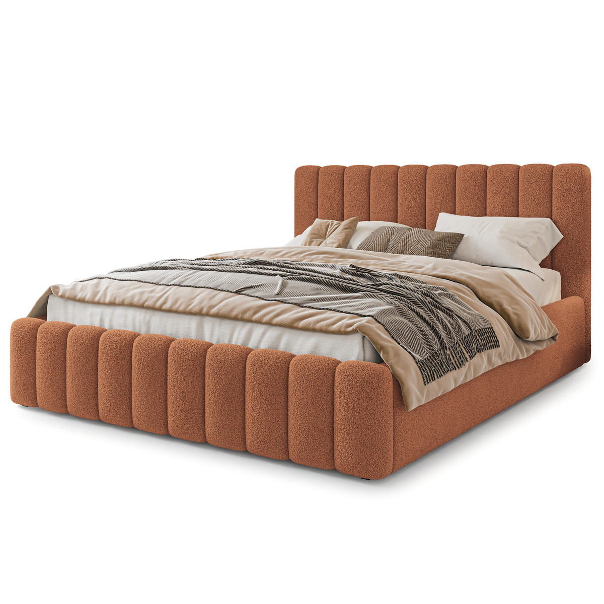 POLSTERBETT DINESE Q 180x200 cm mit Bettkästen - Kupferfarben - Kupferfarben, Holz (180/200cm) - MASSENO