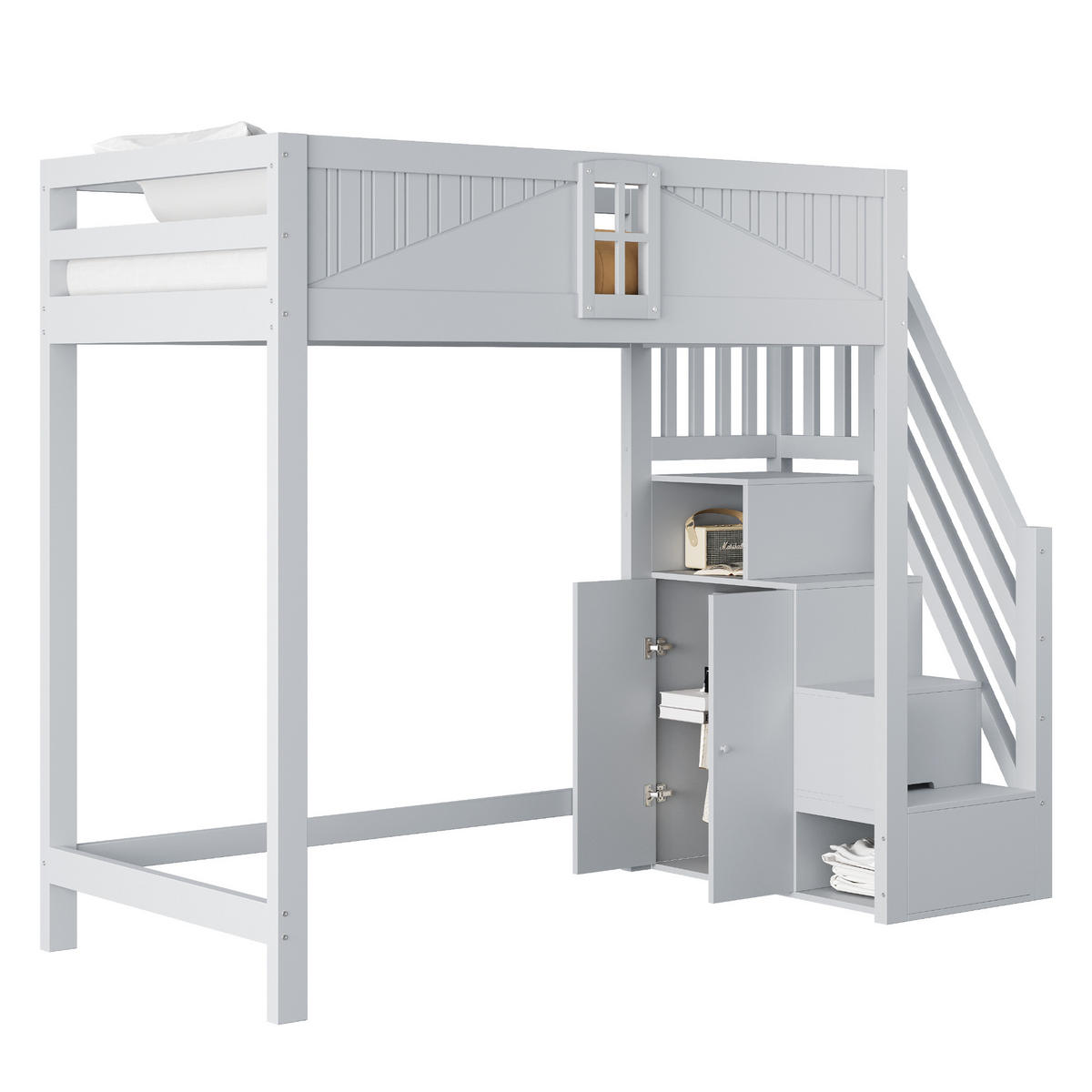 HOCHBETT Massivholz 90/200 cm Grau - Grau, Holz - Raumix