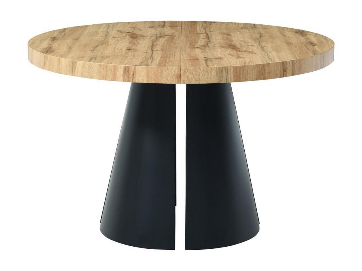 ESSTISCH ausziehbar - 4 bis 12 Personen - MDF & schwarzes Metall - Holzfarben hell - JARELIA - Naturfarben, Holz (240/120/76cm) - Vente-Unique