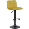 BARHOCKER Fani, Gestell schwarz, Samt Gelb - Gelb/Schwarz, Textil/Metall (40/85/40cm) - TPFLiving