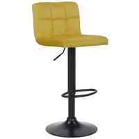 BARHOCKER Fani, Gestell schwarz, Samt Gelb - Gelb/Schwarz, Textil/Metall (40/85/40cm) - TPFLiving