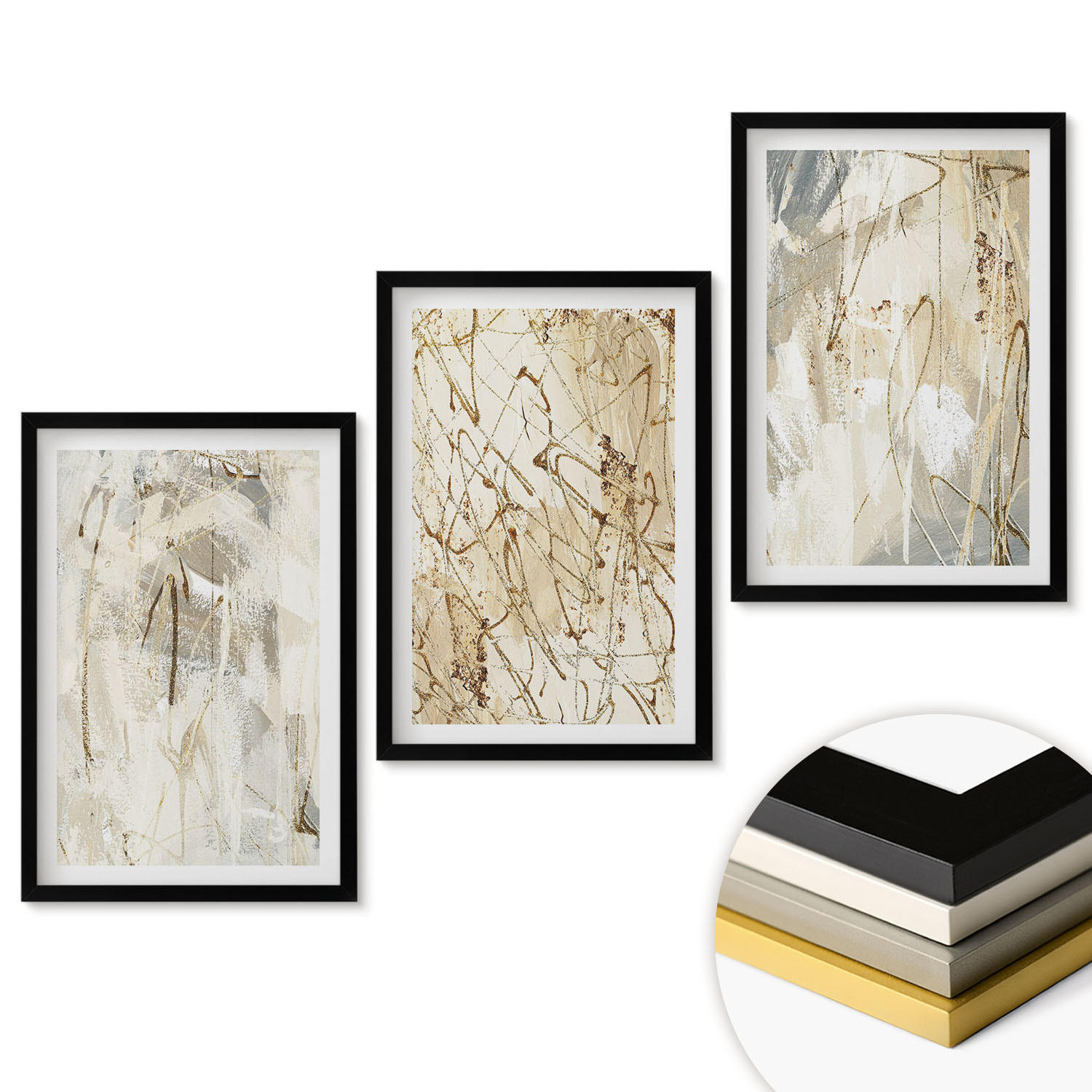 ArtPrintCave Wandbilder Schwarz 40x60 cm