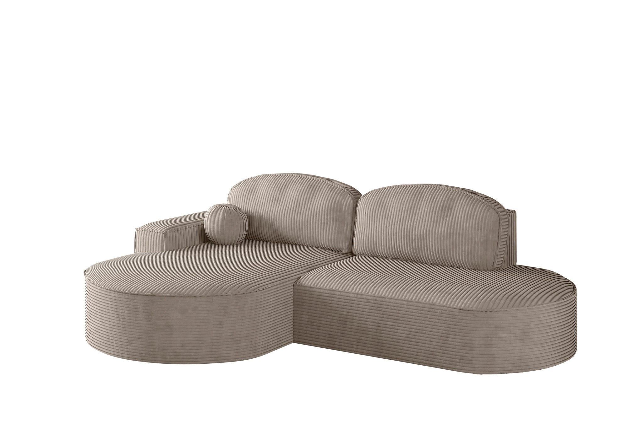 ECKSOFA Girona Mit Schlaffunktion - Braun, Holzwerkstoff/Textil (278/179cm) - Fun Möbel